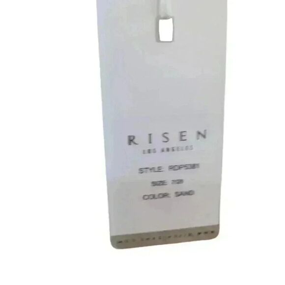 Risen Women's Sand Cotton/Poly/Spandex High Rise Wide Leg Straight Jeans NEW - Picture 9 of 9